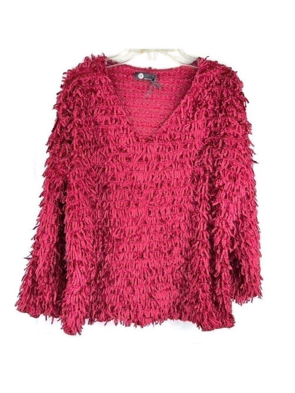 New-m Made in Italy Chick, V Neck, SuperSoft, Shimmery, Silky, Woven Sweater Top